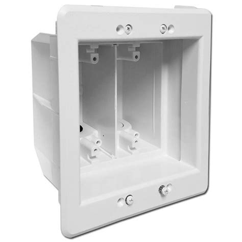 2 gang 1 inch deep electrical box|2 gang recessed outlet box.